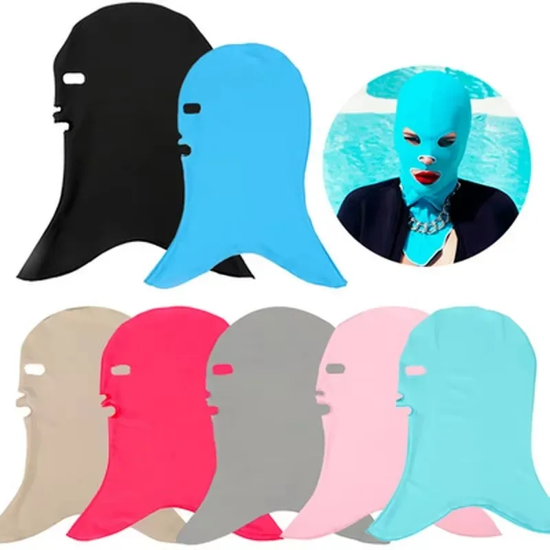 

Balaclava Summer Waterproof Swimming Surf Funny Sun Protection 3 Holes Full Face Cover Mask Hat Beach Face Gini for Women Men