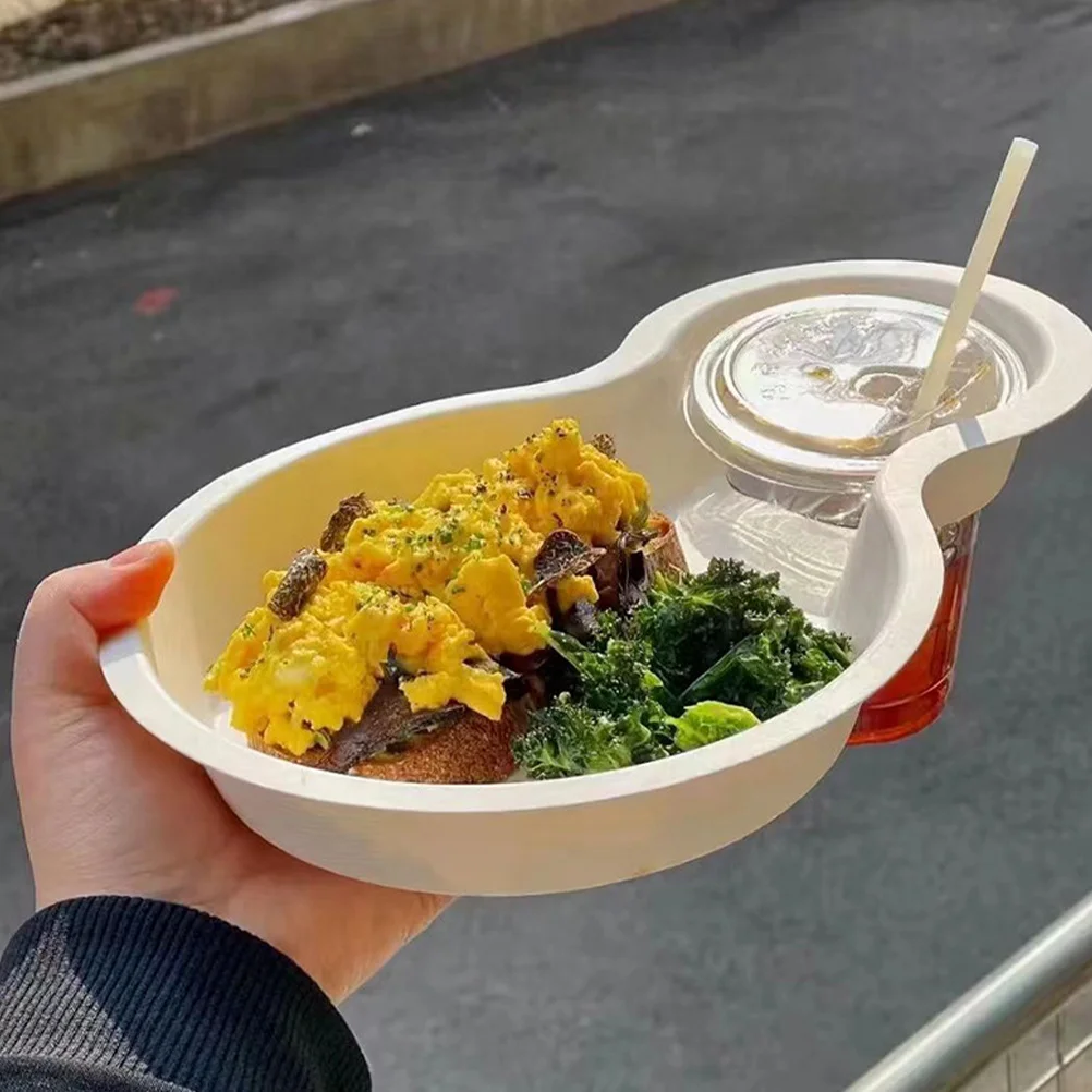 

10Pcs Creative Paper Food Trays Sandwich Drink Holder Disposable Serving Tray for Bbq Parties Picnics Hotdog Trays Disposable