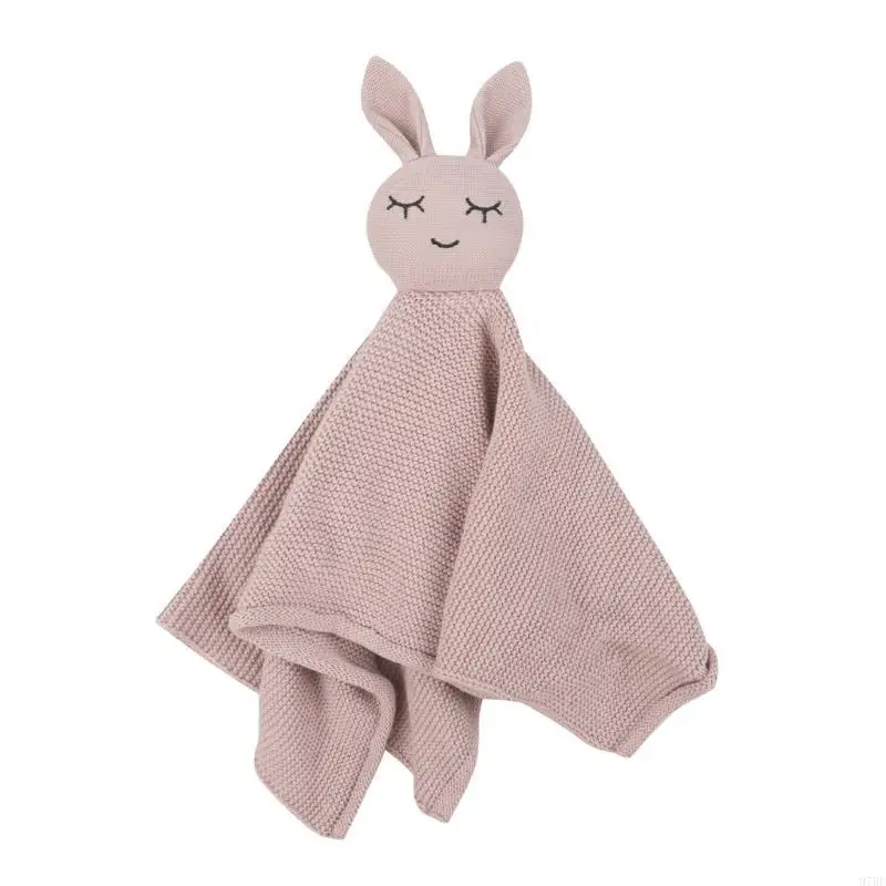 

97BE Baby Soothing Towel Cartoon Rabbit Burping Cloth Comforting Doll Toy Helps Calm and Promote Sleep for Infants Toddlers