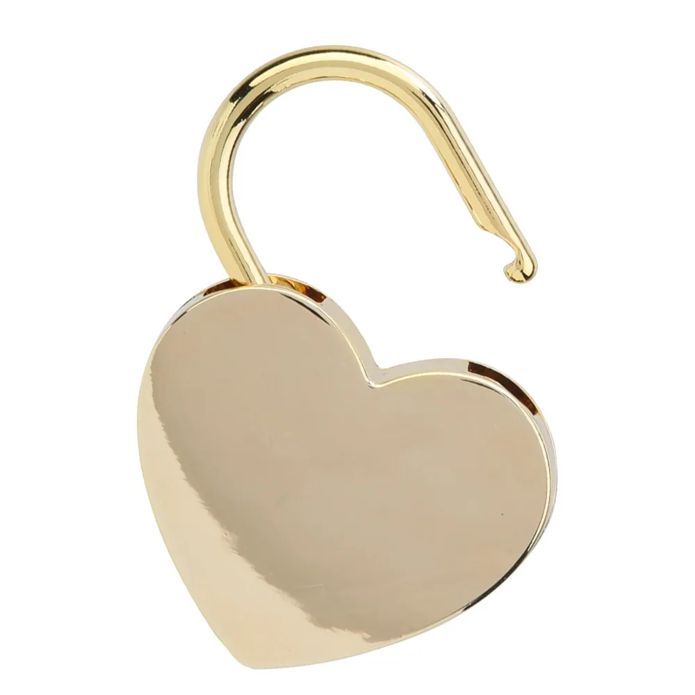 1pcs Wishing Lock Vintage Style Heart Padlock Gold Tone Heart Shaped Love Lock Metal Padlock Craft Supplies