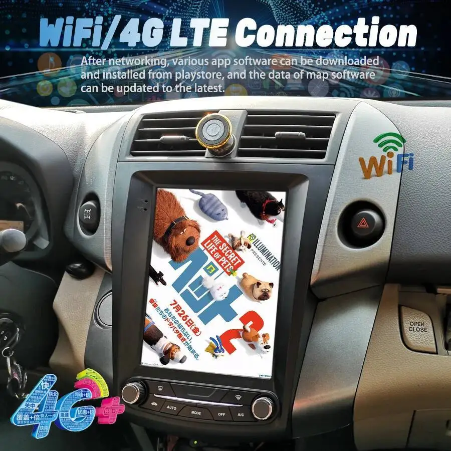 Navirider 10.4 بوصة DSP مشغل فيديو الوسائط المتعددة رئيس وحدة ستيريو لتويوتا RAV4 2008-2012 شاشة أندرويد 15 نظام تحديد المواقع والملاحة BT