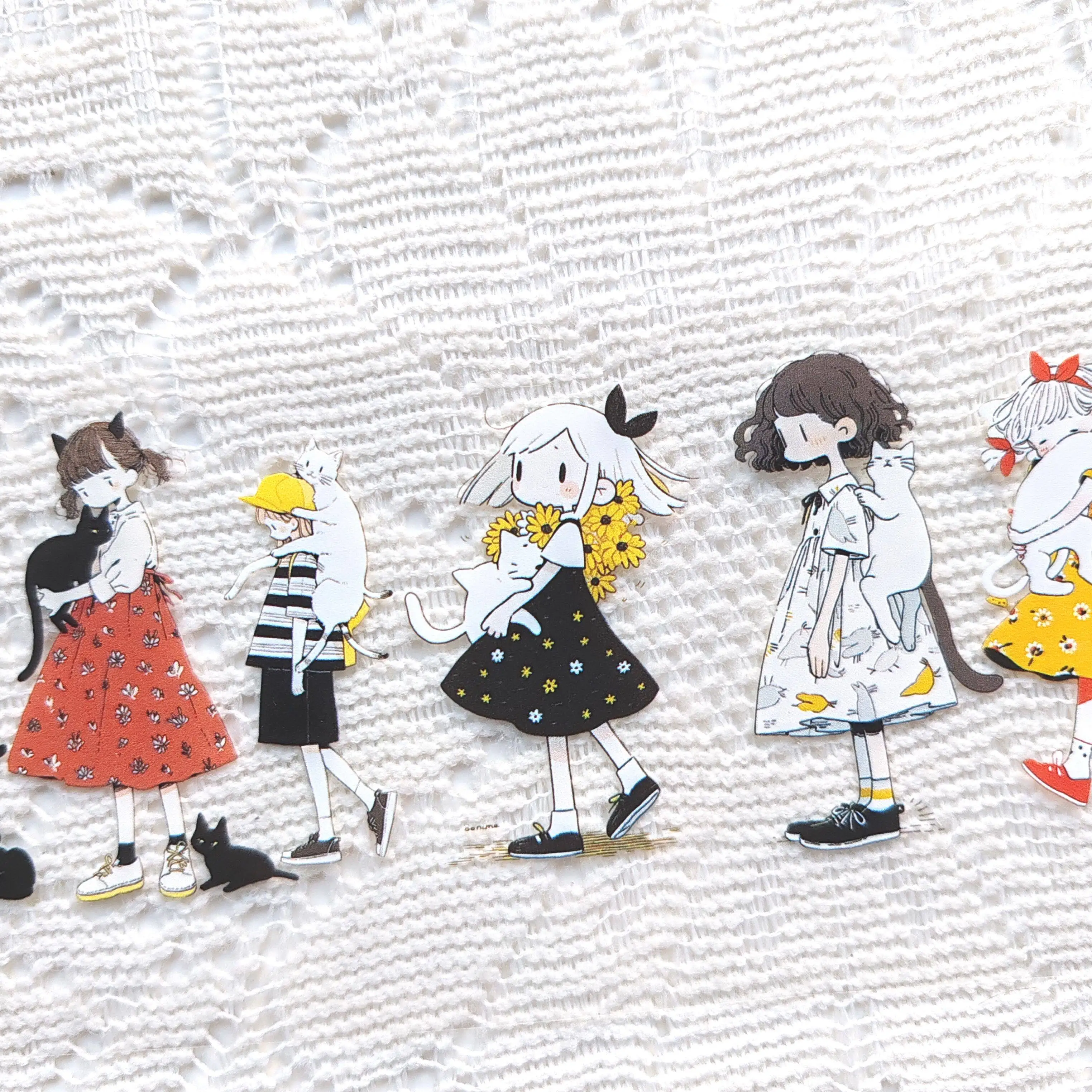 

Pet Tape Journal Graffiti Little Man 5 Cute Girl Landscaping Collage Decoration Character Collage Decoration Card Sticker