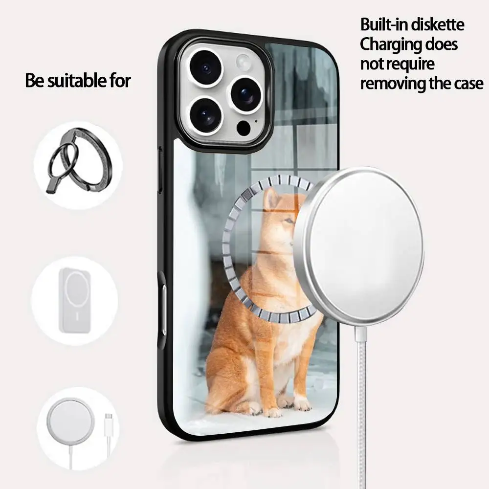 

Shiba Inu Dog Phone Case For IPhone 16 15 14 13 12 11 Pro Max Plus Mini Magsafe Mirror Wireless Magnetic Cover