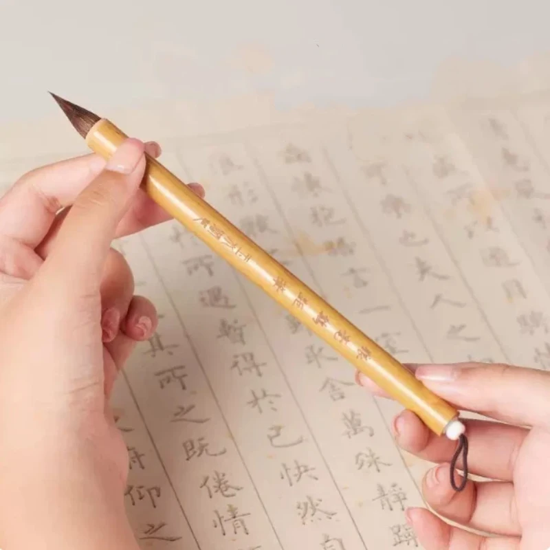 Traditional Small Regular Script Calligraphy Brush Mixed Hair Weasel Fine Tip Professional for Tracing Copying Painting Art