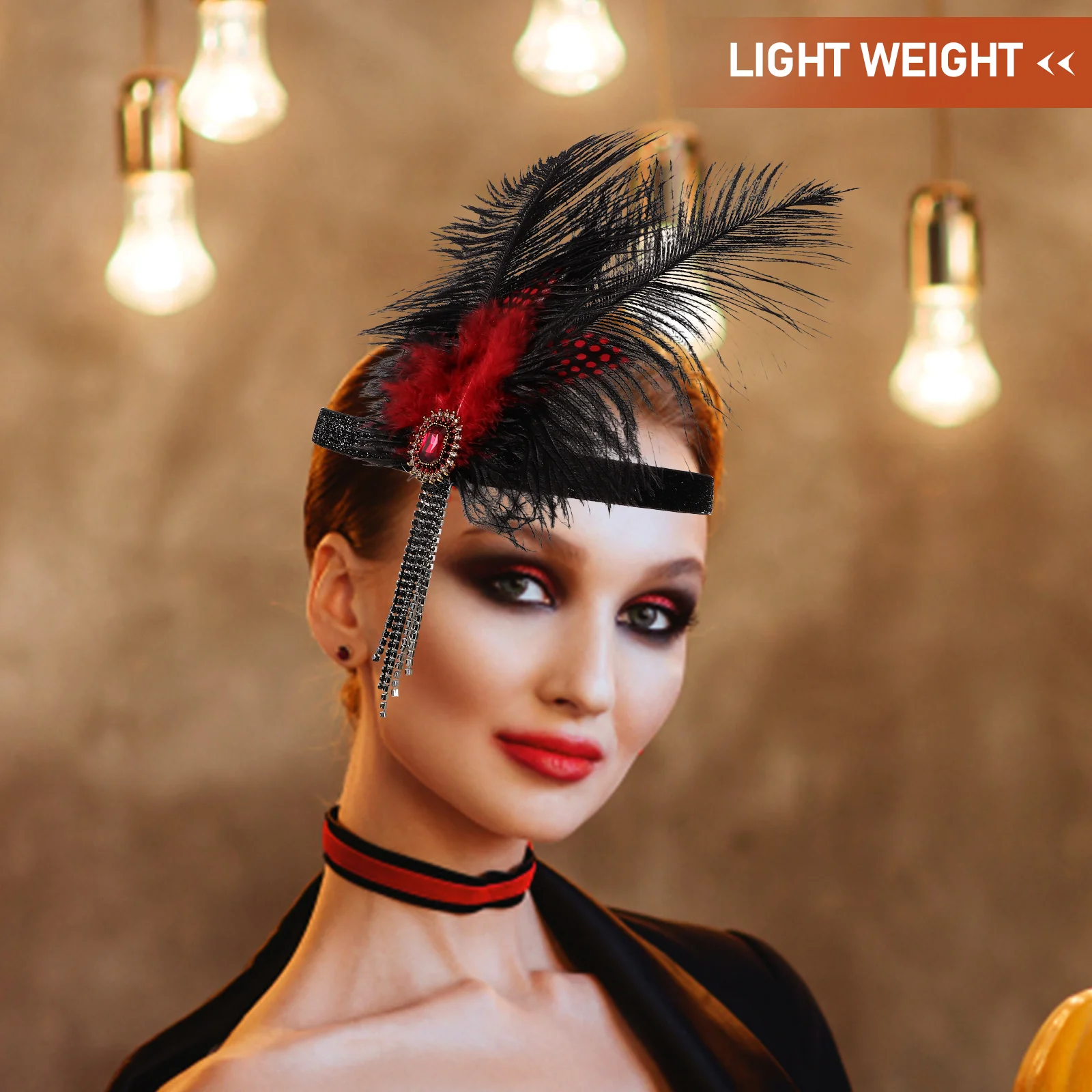 

Headb Women 1920s Vintage Hair Accessories Plume Headdress Party Carnival Cosplay Costume Show Photo Prop