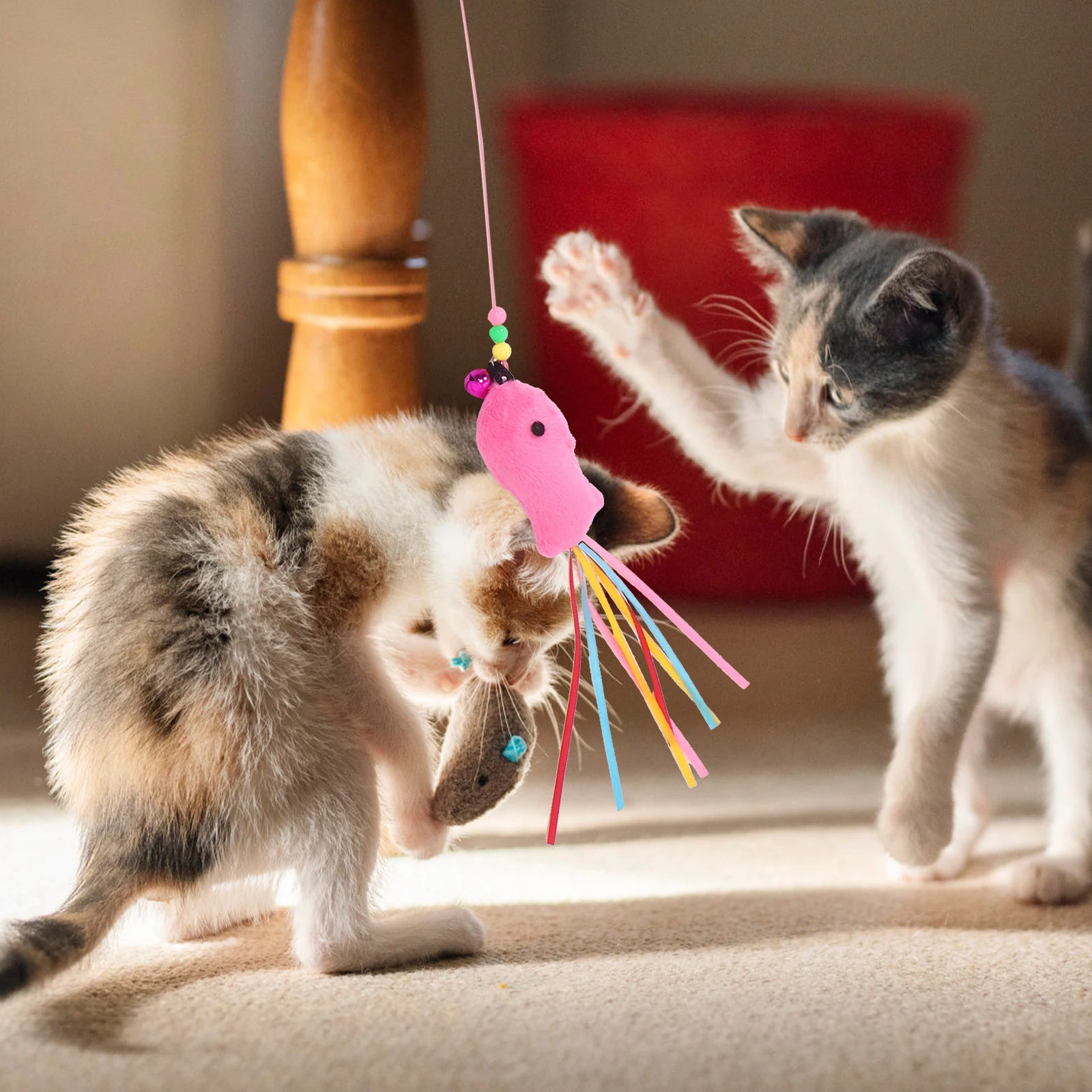 

6 Pcs Cat Teaser Puzzle Toy Indoor Kitten Toys Wand Interactive Cats Rod Animal