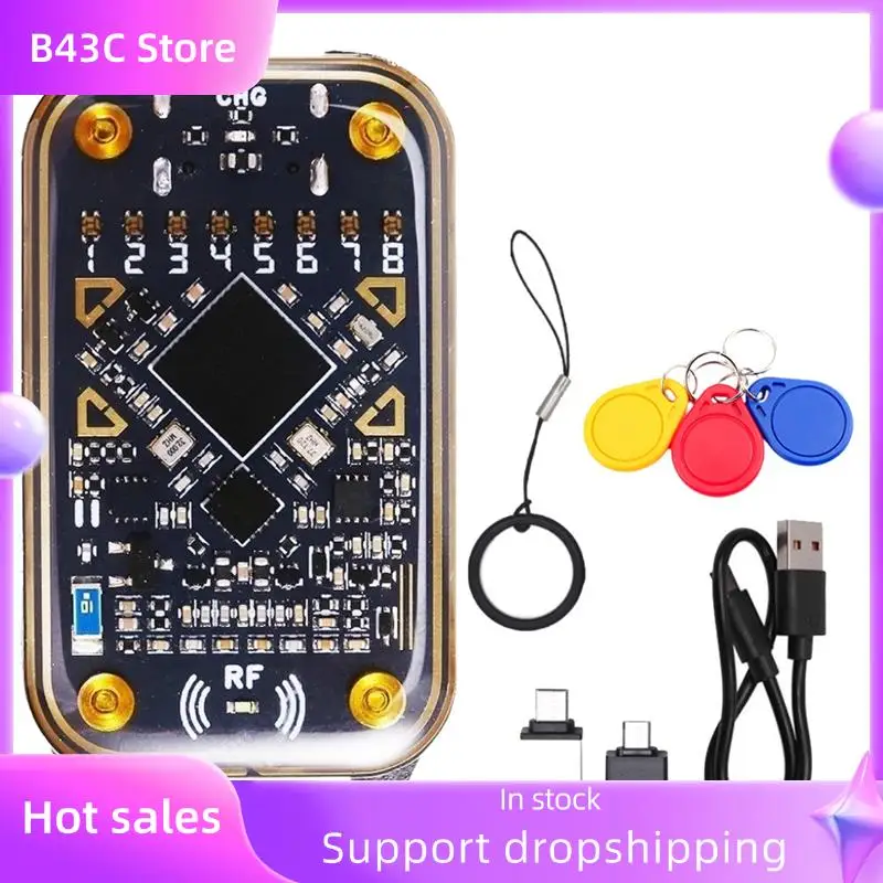 

B14C Chameleon Ultra Эмулятор смарт-карт RFID Считыватель смарт-чипов + 3XCUID Брелок 125 кГц 13,56 МГц Декодирование карт NFC Дубликатор