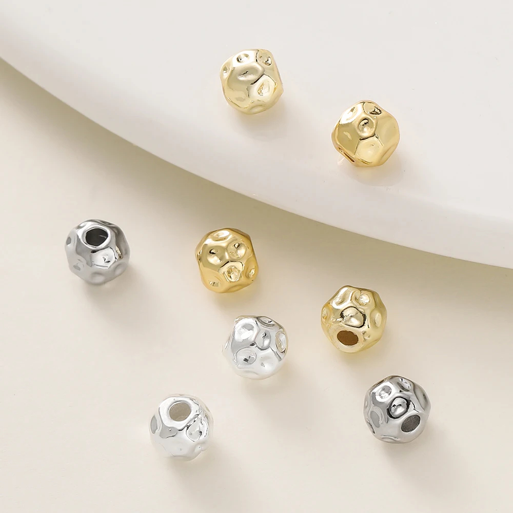 5Pcs/Pack 5*6mm 14/18K Gold Plated Irregular Shape Spacer Beads For Handmade DIY Jewelry Making Bracelet Necklace Accessories image 5