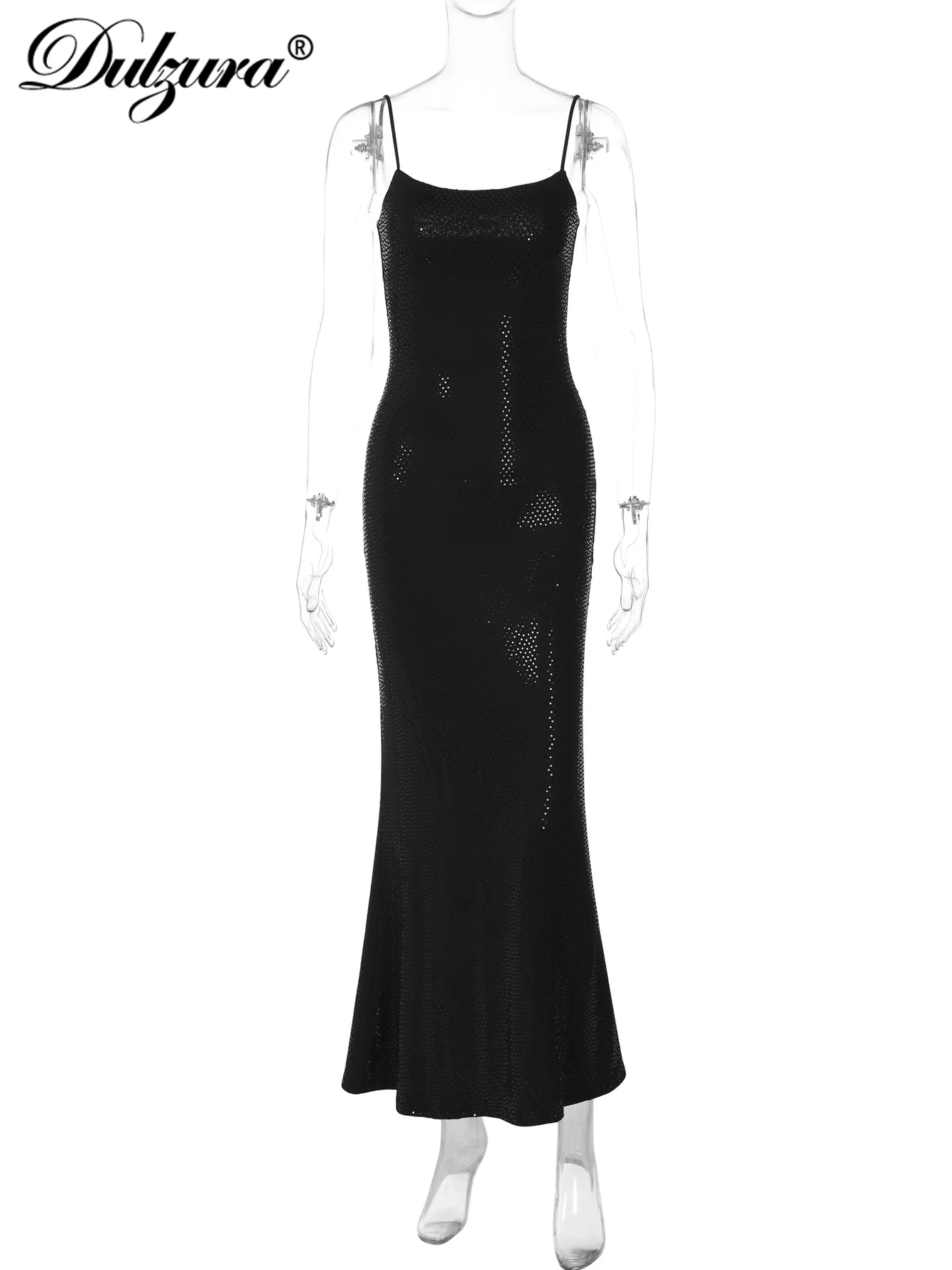Dulzura-vestido largo ajustado sin mangas con lentejuelas para mujer, vestido largo liso, Sexy, elegante, para fiesta y Club, ropa de calle para primavera y verano