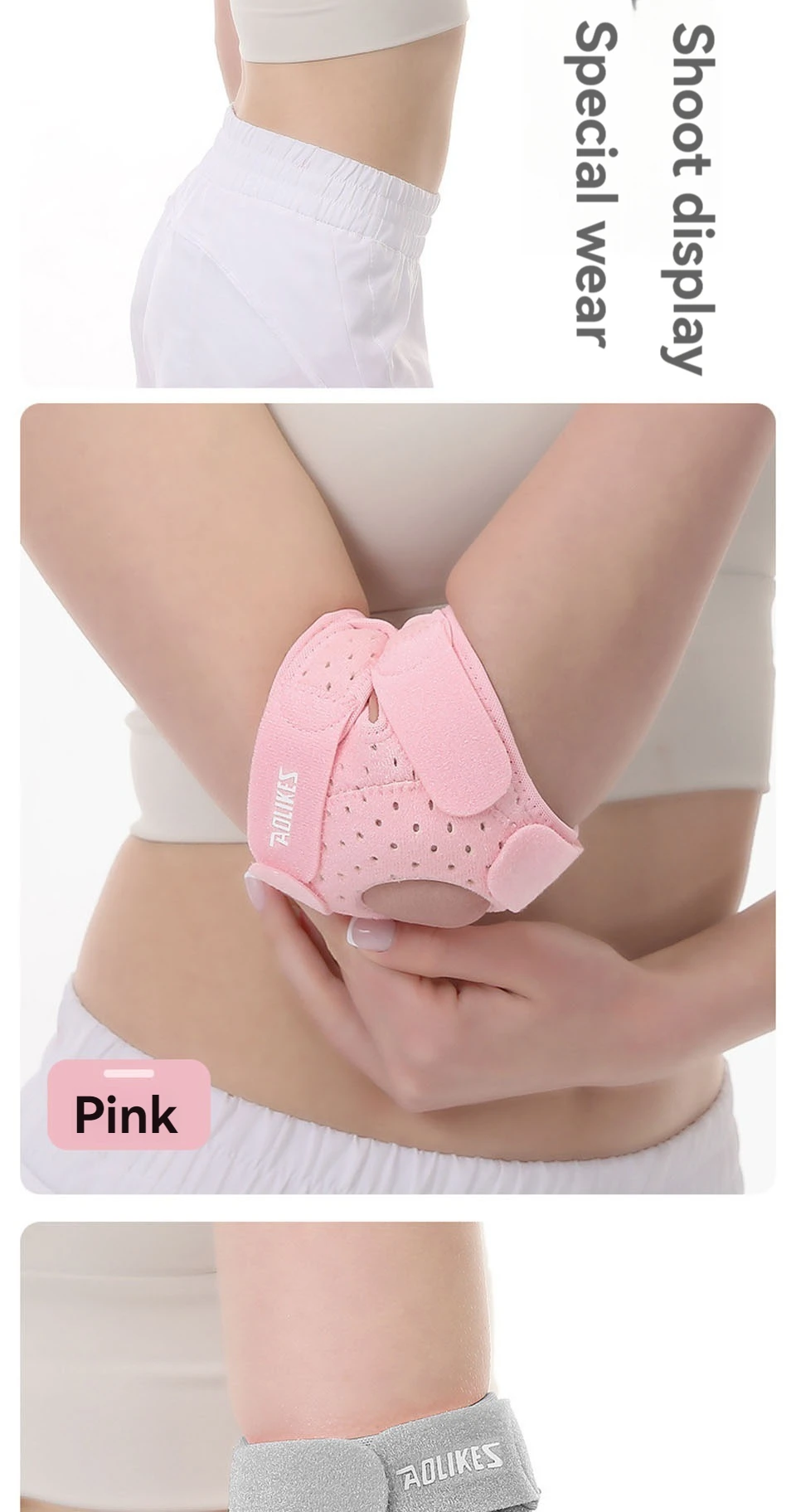 AOLIKES 1 Stück Ellenbogen-Kompressionsmanschette, Ellenbogenbandage für Tennis-Ellenbogen für Damen und Herren, Ellenbogenmanschette für Tennis, Golfer, Badminton – Detail 14