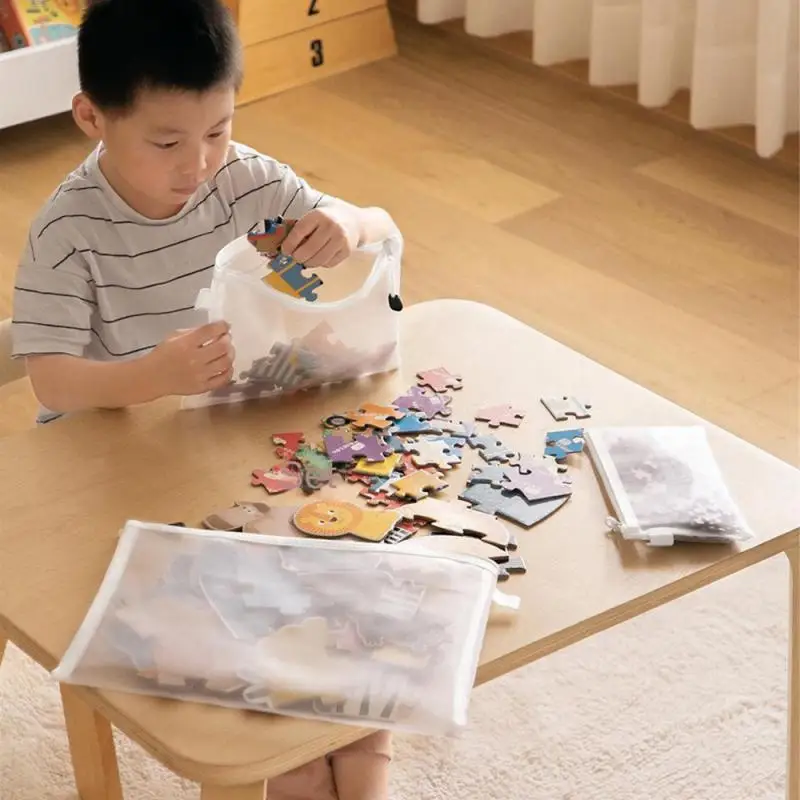 Mesh Zipper File Bag Toy Storage Bag Building Block Puzzle Sub-package Bag Children Zipper Transparent Finishing Storage Box