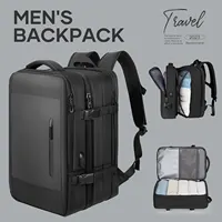 Mochila Likros para hombre, mochila de viaje de negocios, mochilas expandibles impermeables, bolsa para ordenador portátil de viajero de fin de semana de gran capacidad