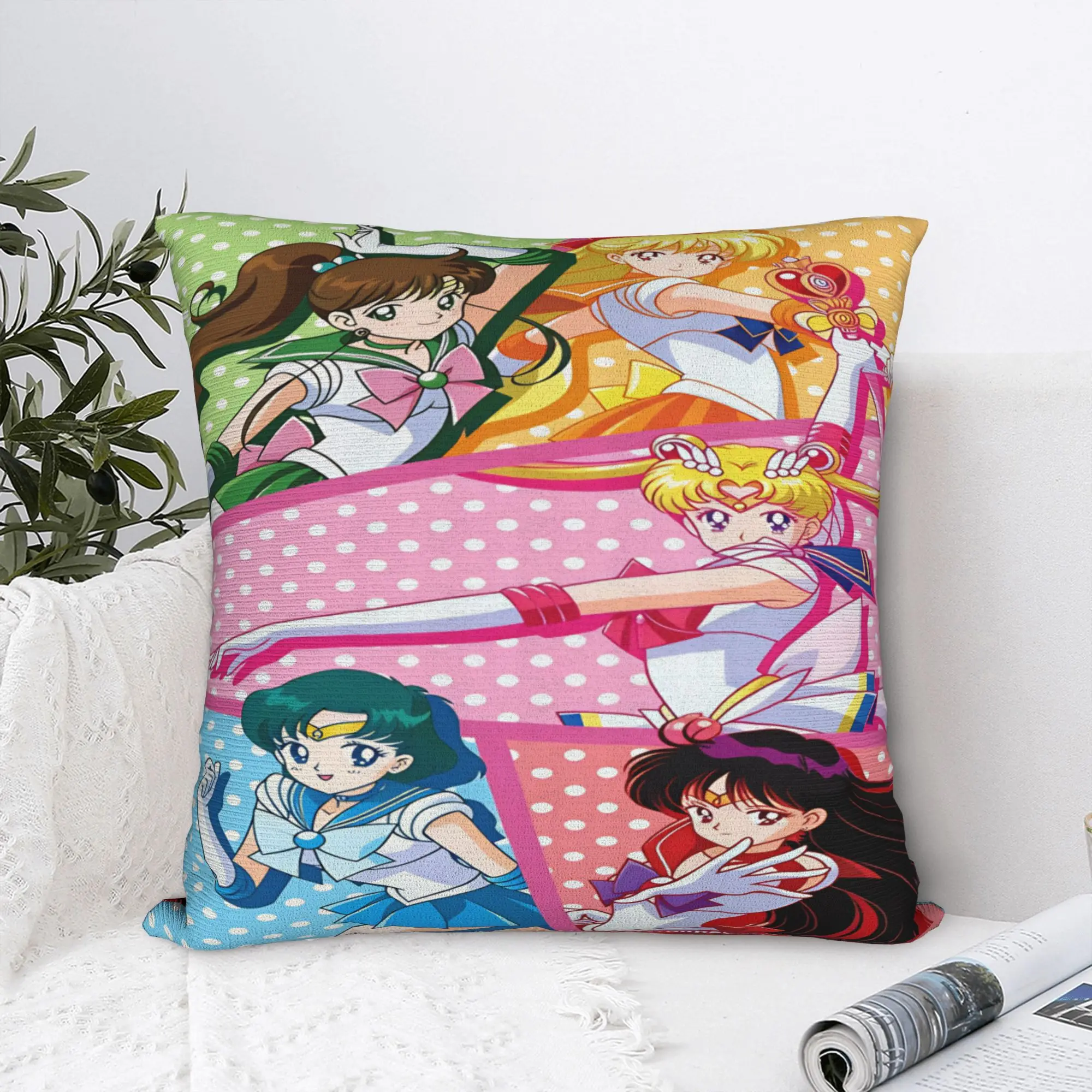 S-Sailor Moons Pillow Case  Custom Pillow Cover Cute Funny Pillowcases For Office Car Home Decor