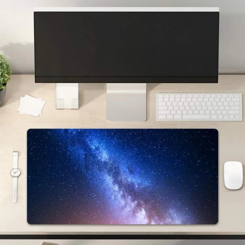 Large Mouse Pad Cute Pink Desk Mat for Desktop Women Girls Gaming Rose Gold Marble Protector Writing Pads for School Office Home