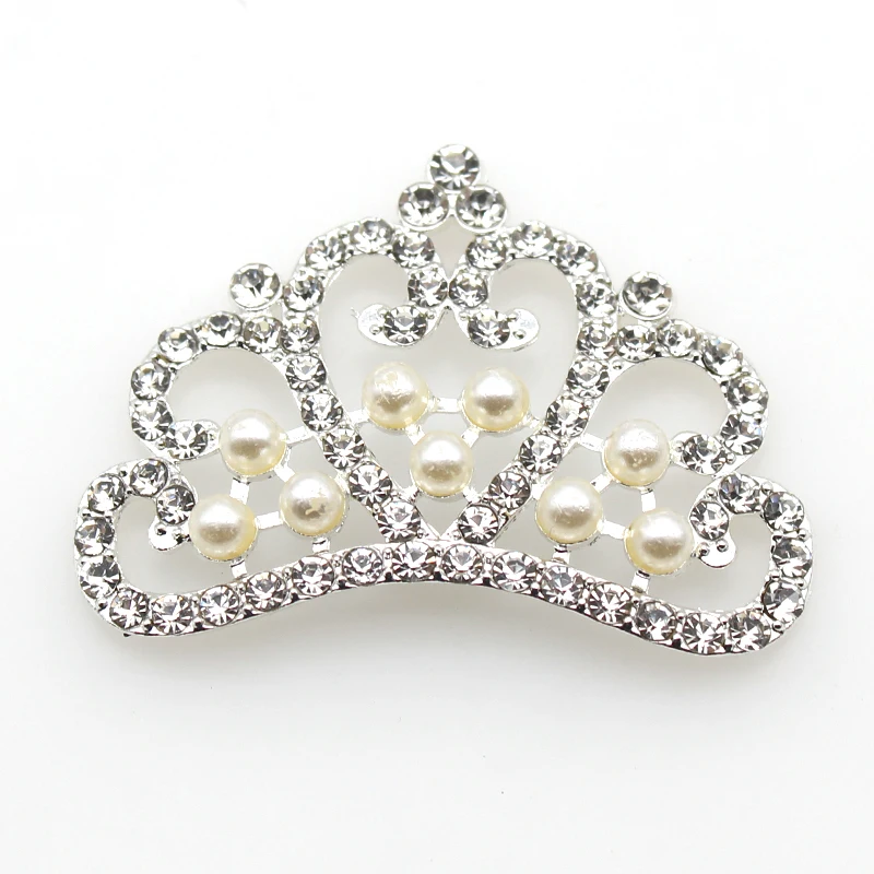 New 5-piece/batch 32 * 46mm alloy crown rhinestone pearl jewelry accessories DIY clothing headwear bag phone case accessories