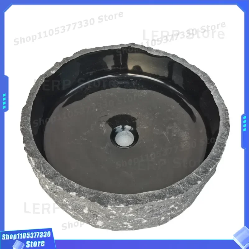 Modern Oval Natural Stone Wash Basin Freestanding Design with Drainage Waterproof Bathroom Sink for Home Decoration Use