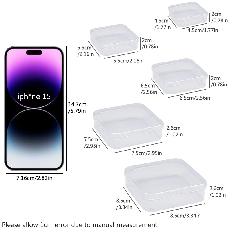 transparent storage boxes for small items, easy to carry small accessories, hardware, small parts, and accessories