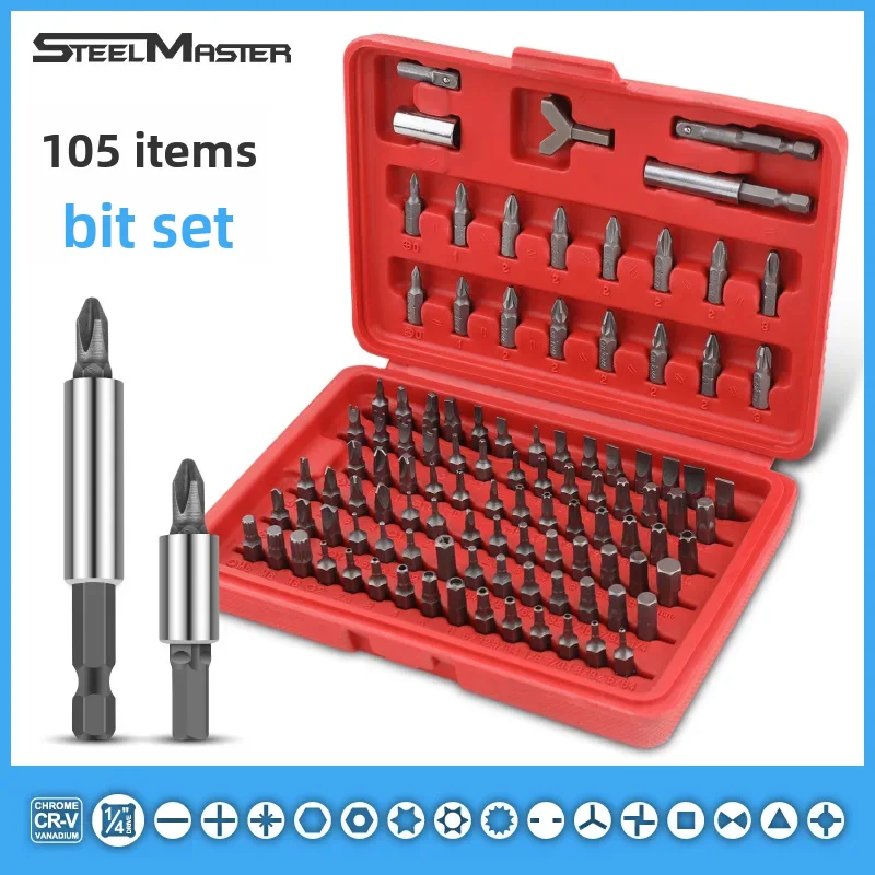 Morin 100-piece Screwdriver Set Hexagonal Screwdriver Socket Wrench Toolbox For Home Professional Use