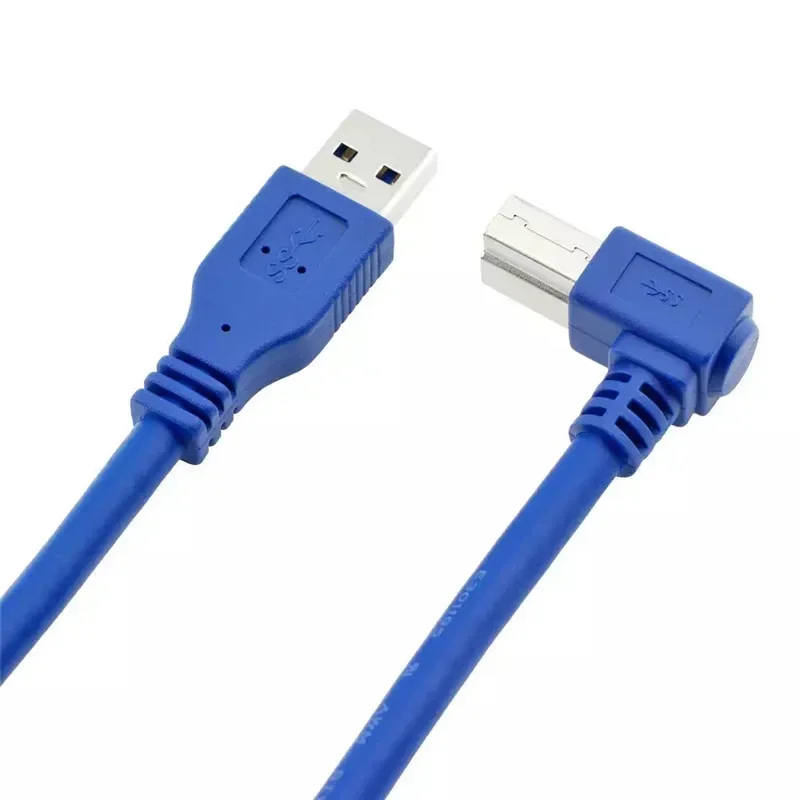 USB 3.0 Cable Male to Type B High Speed Printer Right Angle 90 Degree for Canon Epson HP ZJiang Label Printer DAC USB Printer