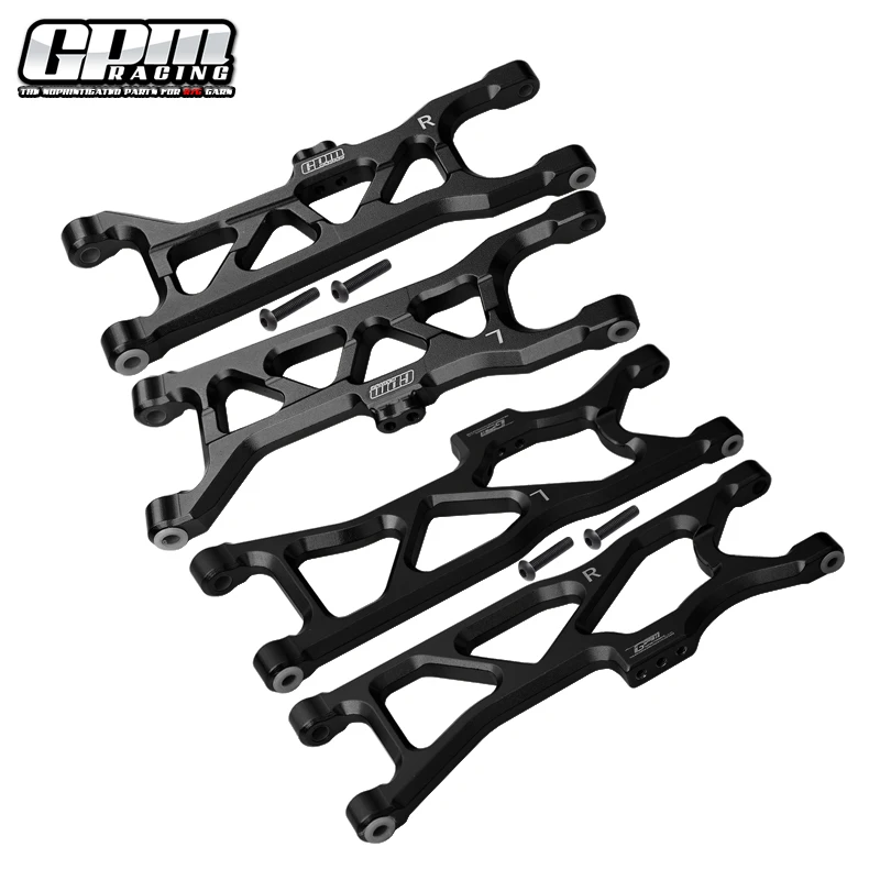 GPM lichtmetalen onderste draagarmen voor en achter, voor de ARRMA 1/10 Kraton 4S, Spektrum RTR-ARA102690.