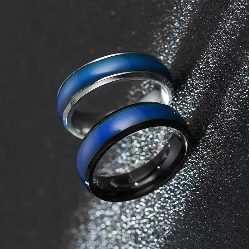 2026 Stainless Steel Changing Color Rings Mood Emotion Feeling Temperature Ring for Women Men Couples Ring Tone Jewelry Gift