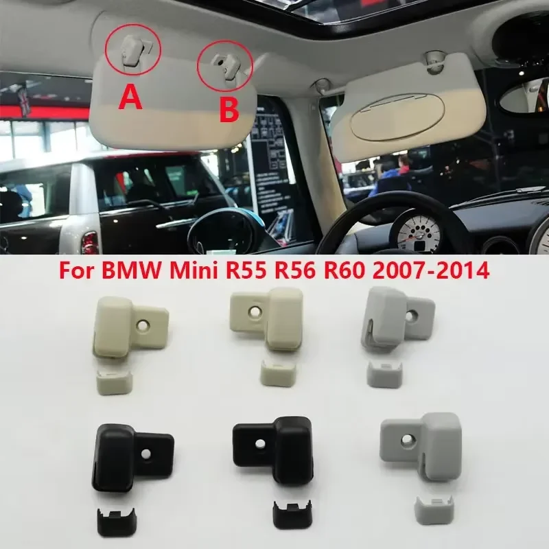 1 Pair Interior Roof Sun Visor Fixed Buckle Holder Hook Clips For BMW Mini Cooper R55 R56 R57 R58 R59 R60 R61 2007-2014