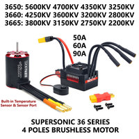 SURPASS HOBBY Supersonic 3650 3660 3665 Brushless Motor w/50A 60A 90A ESC Combo For 1/8 1/10 Tamiya Traxxas RC Racing Car Parts