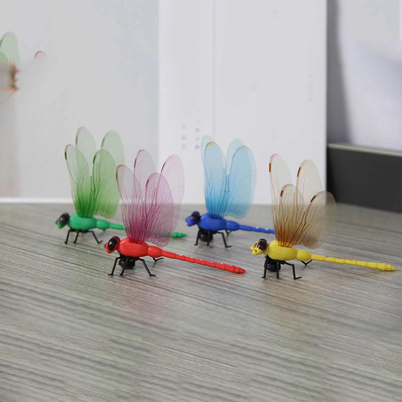 10PCS 12CM PVC 3D Dragonfly Garden Decor Clamp Lightweight Dragon Fly Hat Clamp Multifunctional for Patio Enhancement &Yard