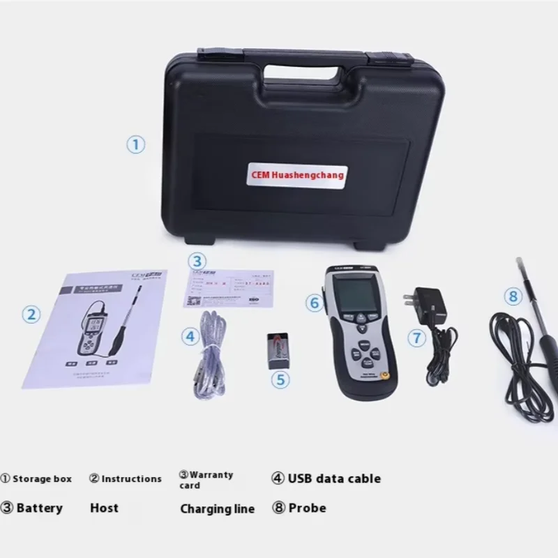 Anemometer Measures  Duct Air Velocity Air Volume Air Temperature with Hot Wire Method CEM Hot Wire Type DT-8880