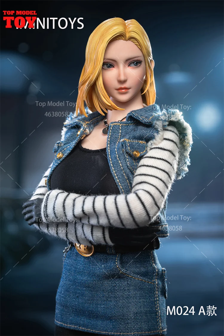 ในสต็อก Iminitoys M024 1/6 Android No. 18 สาว Double Head Sculpts เครื่องแต่งกายชุดโหมด Fit 12 ''ทหารหญิงตัวเลขการกระทําตุ๊กตา
