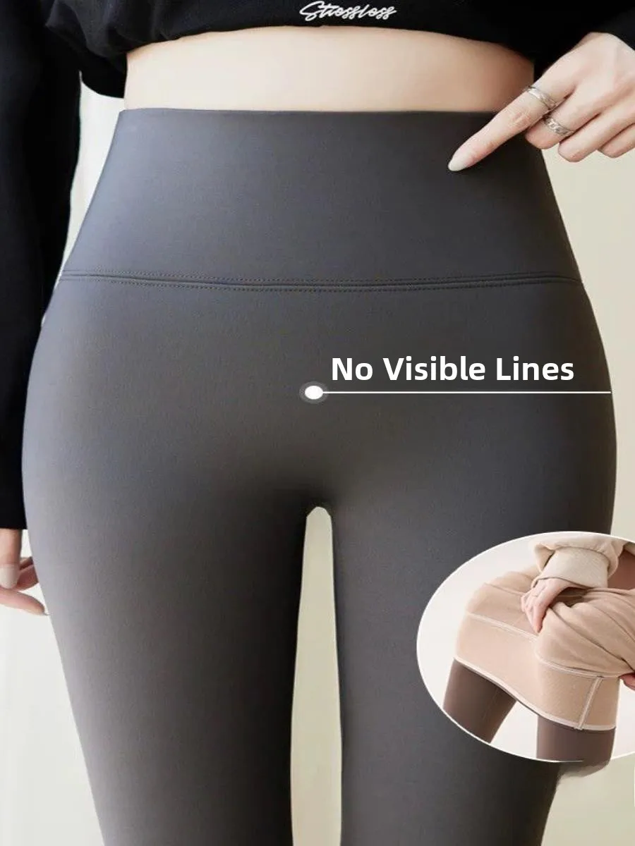High Waist Thiened Fce Yoga Pants Women's Outerwear Spring Autumn Winter ark Pants Slimming Base Layer Pants