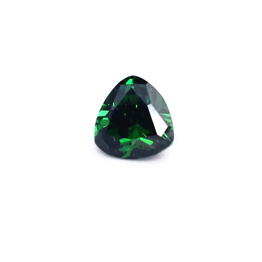 

Triangular Faceted Emerald Trilliant Cut Medium Green Emerald Gem