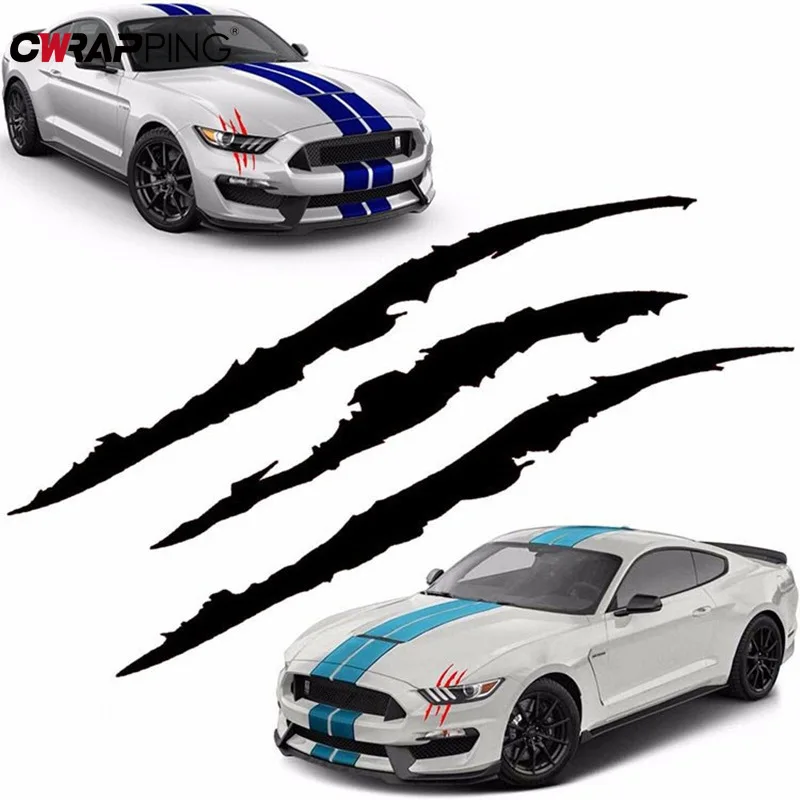 Wolf Claw Car Stickers Car Hood Vinyl Sticker Creative Headlight Decor Decal Monster Claw Scratches Vinyl Film Auto Decoration