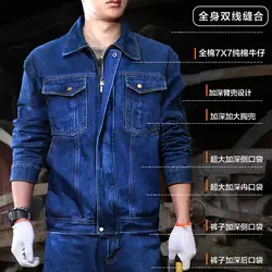 Cargo pants Cargo jackets men's clothing wear-resistant anti-scalding thickened cotton work clothes suit with multiple pockets