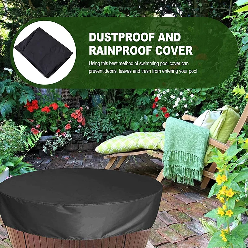 Round Spa Hot Tub Dust Covers Foldable Outdoor Anti-UV Swimming Pool Cover Protector Dustproof Waterproof Rain Pool Accessorie