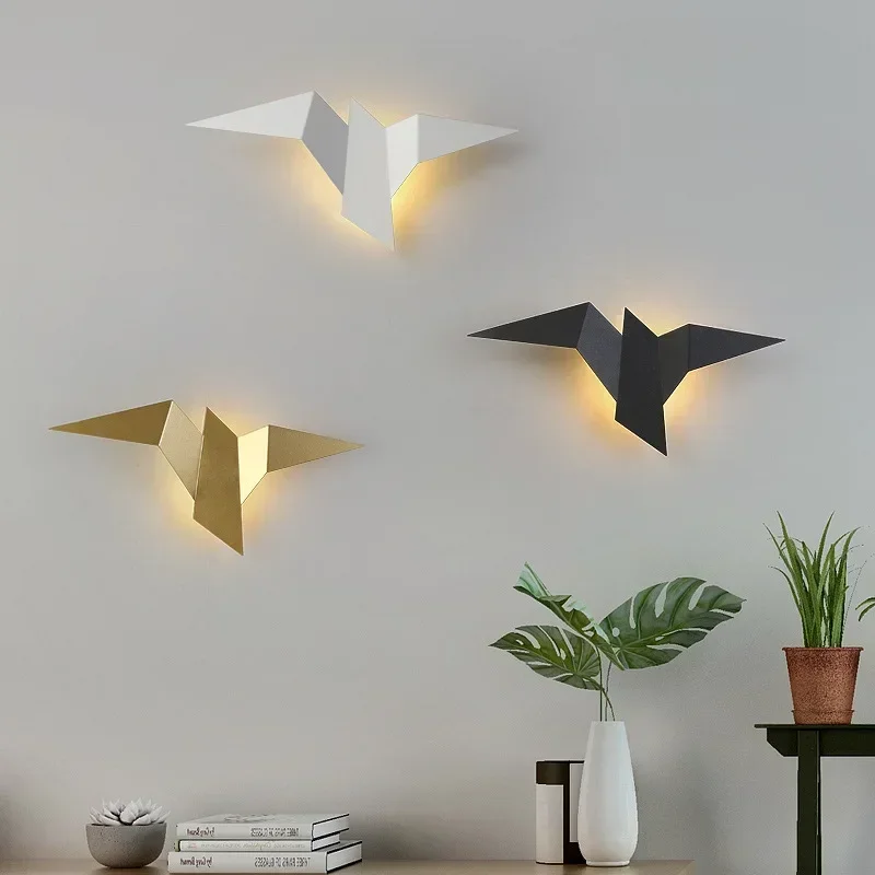 New Nordic LED bird wall lamps Bedroom Decor Wall Lights Indoor Modern Lighting For Home Stairs  Bedside Light fixtures