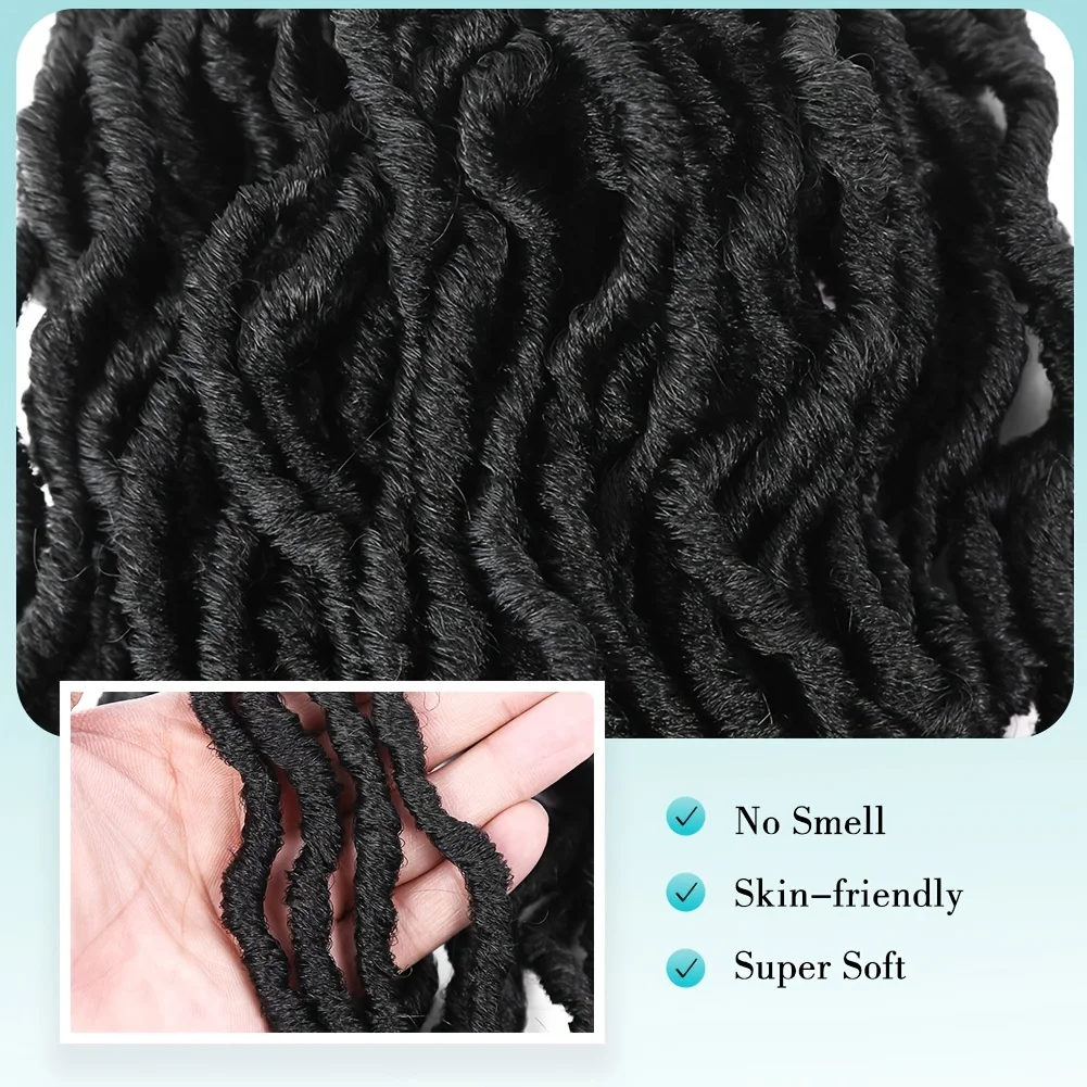 7-packs hittebestendig Dreadlock gehaakt haar Faux Locs 24 inch synthetische extensions zwart, zwart bruin, bruin voor dames dagelijks gebruik