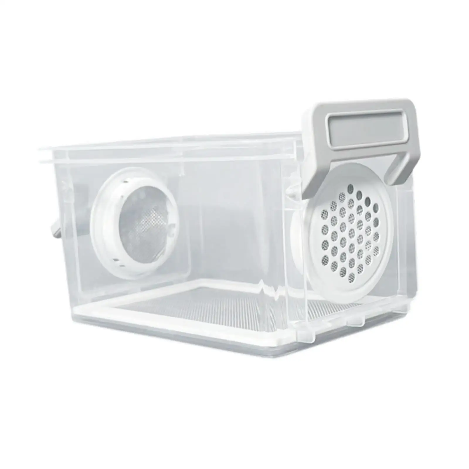 Stackable Crickets Breeding Case Mesh Bottom Mealworm Farm Container Hatching Cage for Feeding Reptiles