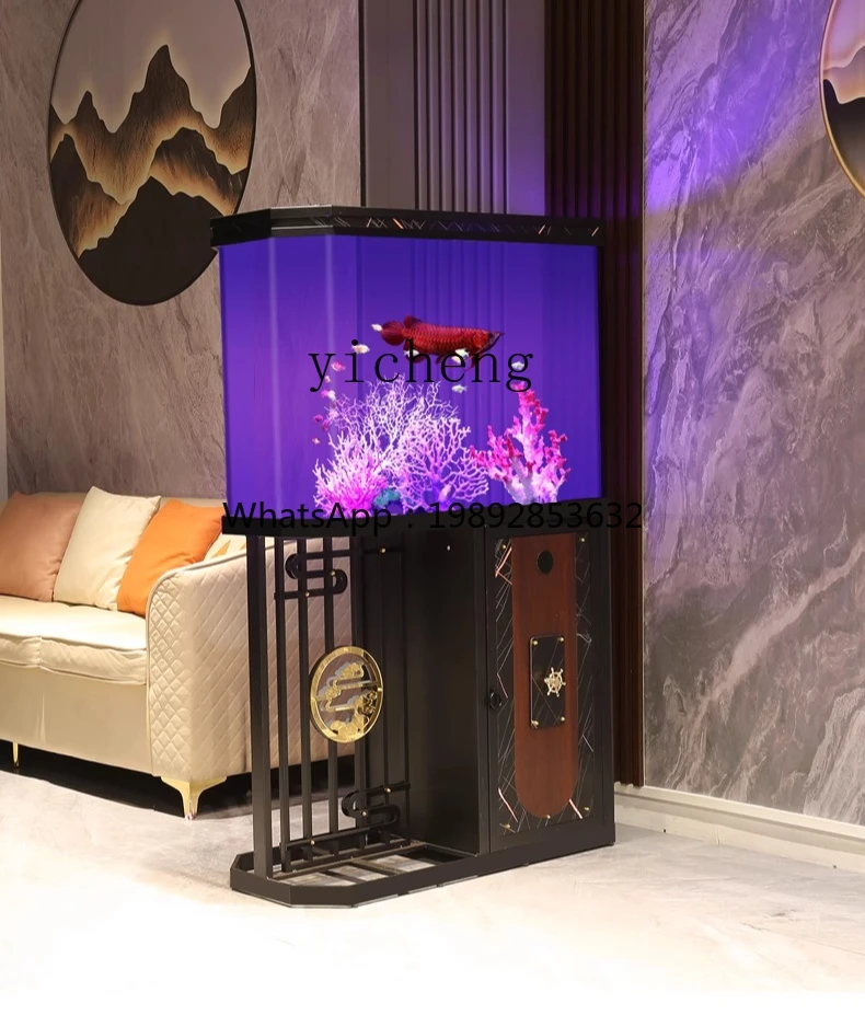 1ZYY new acrylic medium and large living room fish tank screen against the wall water ecological fish tank