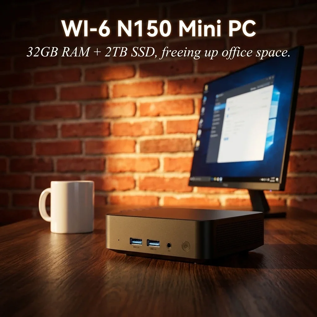 Windows 11 Pro Mini PC , Intel Twin Lake N150 Processor 16GB 32GB RAM 256GB 512GB 1TB SSD Wi-Fi 6 Bluetooth 5.2 Gaming Computer