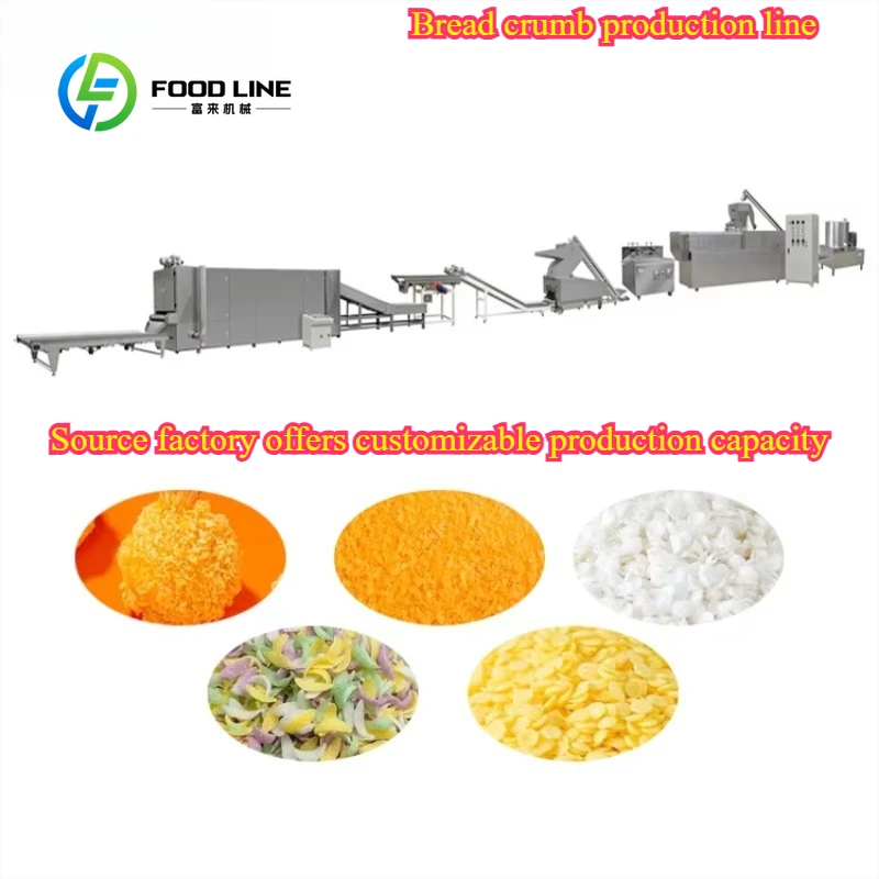 Línea de Producción Automática Personalizada de Pan Rallado Panko con Mezcladora y Horno de Fritura para el Procesamiento de Harina de Grano y Pan Rallado