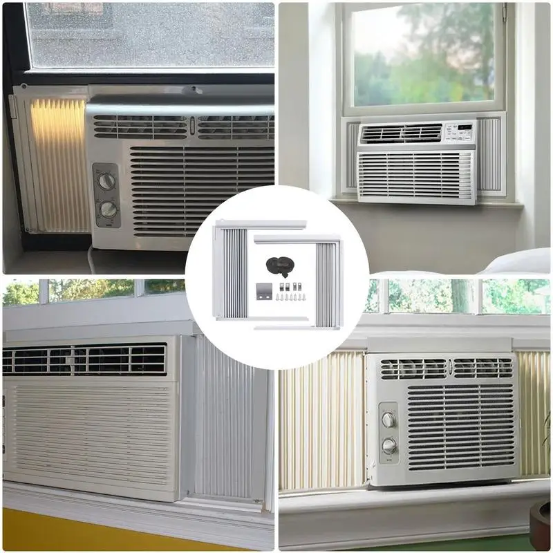 AC Unit Window Panels Adjustable Air Conditioner Accordion Filler InsulationWindow AC Side Panels With Frame For Indoor Summer