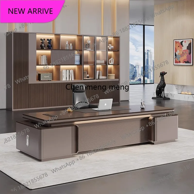 

Современный офисный стол CC Brown Leg Support Executive Desk с эстетичным дизайном, большими деревянными ящиками, роскошный офисный стол Escrivaninha