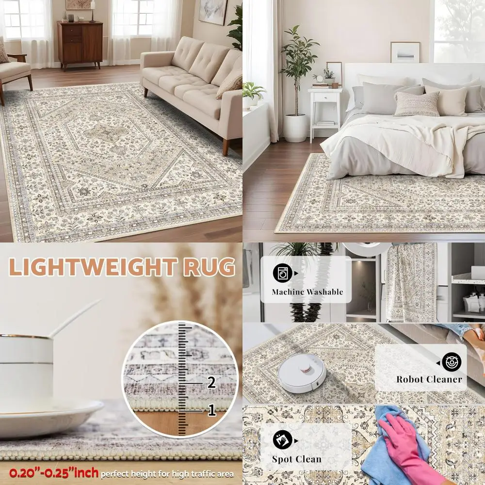 Furnulem Tall Night Stand, LED Nightstand with Charging Station and USB Ports, 4 Fabric Drawers and 4 Tier Storage Shelf, Bedsid