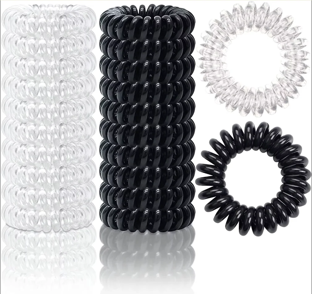 10/16/20 Stück 4cm Spiral-Haargummis, Haarbänder, Spiral-Haarbänder, Telefondraht-Haargummis, Spurlos, Starker Halt, Wasserfest
