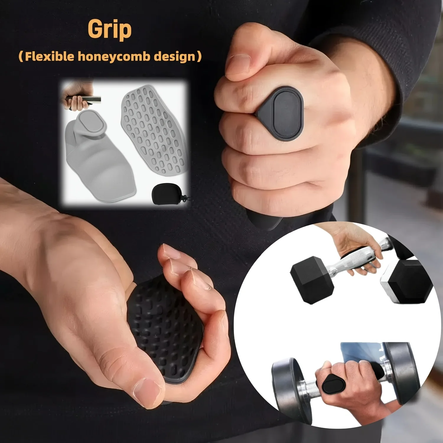 A Set of Silicone Gymnastics Grip Fingerless Fitness Gloves, Male and Female Pull Grip Cross Training Palm Grip Handle Protectio