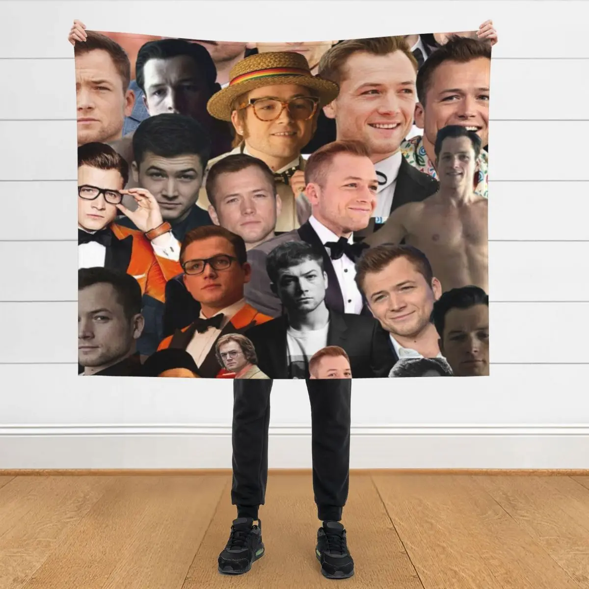 

taron egerton photo collage Throw Blanket Soft Plush Plaid for babies Stuffeds Blankets