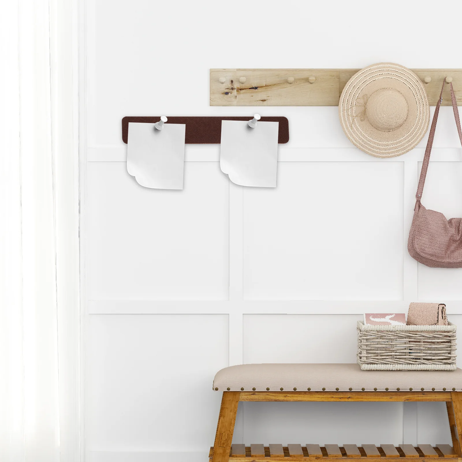 

6Pcs Felt Pin Board Strips Strong Thickened Design Holds Pushpins Protects Walls Small Bulletin Board for Office Home Decoration