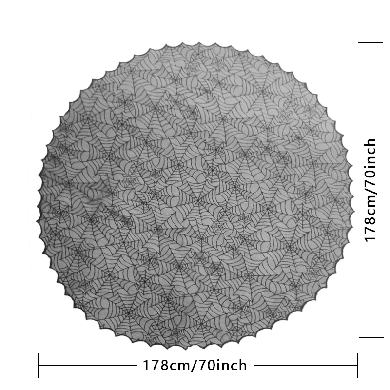 178x178cm Halloween Round Table Runner Spider Web Home Tablecloth Decorated Table Horror For The Holiday