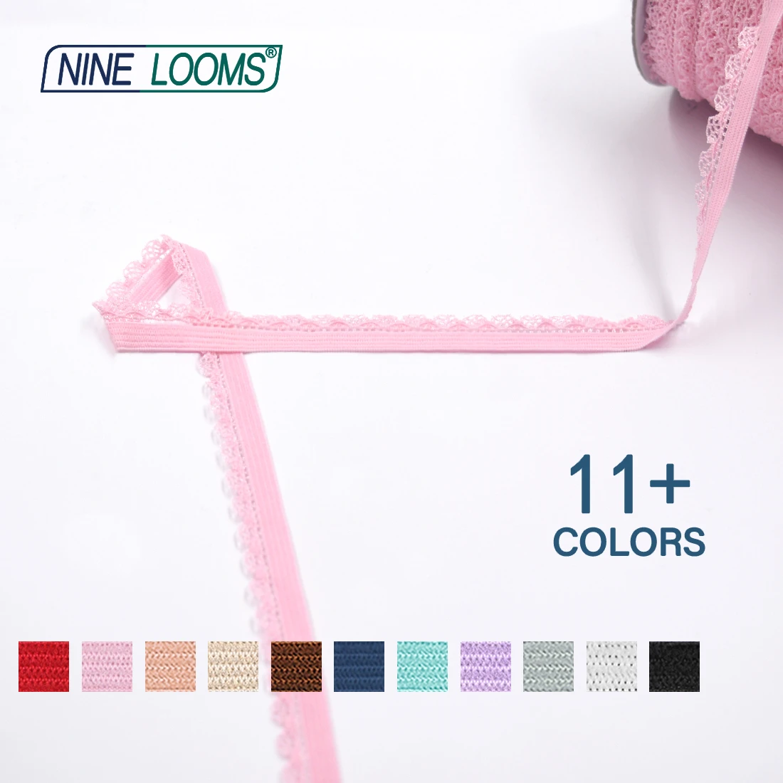 Nove telai Picot Loop Frilly Lace Trim elastico 3/8 \